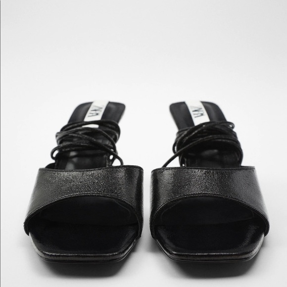 ZARA TIED HIGH-HEEL SANDALS THIN STRAPS TO TIE AROUND ANKLE THIN HEEL - Picture 9 of 9